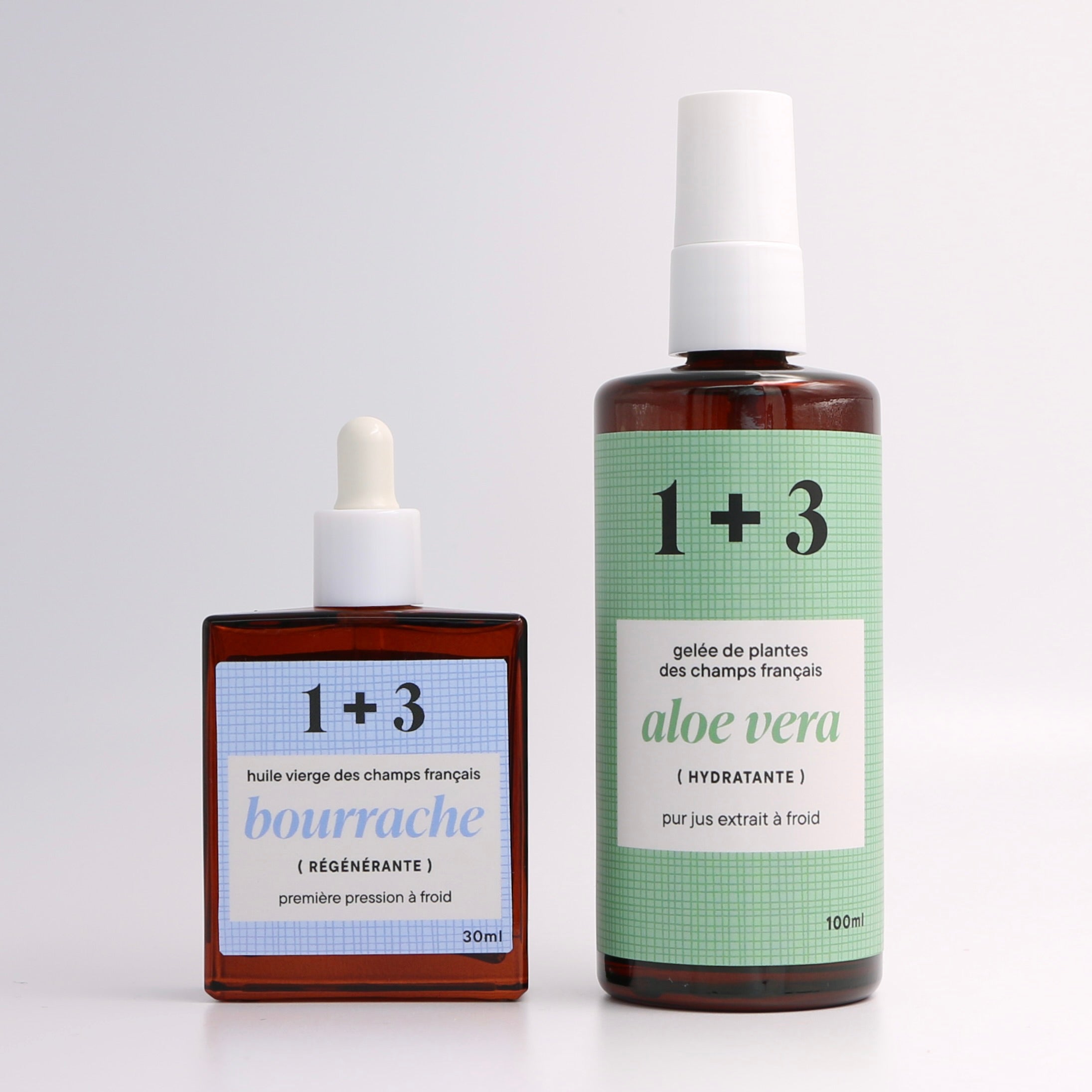 ensemble huile bourrache gelée aloe vera français 1+3