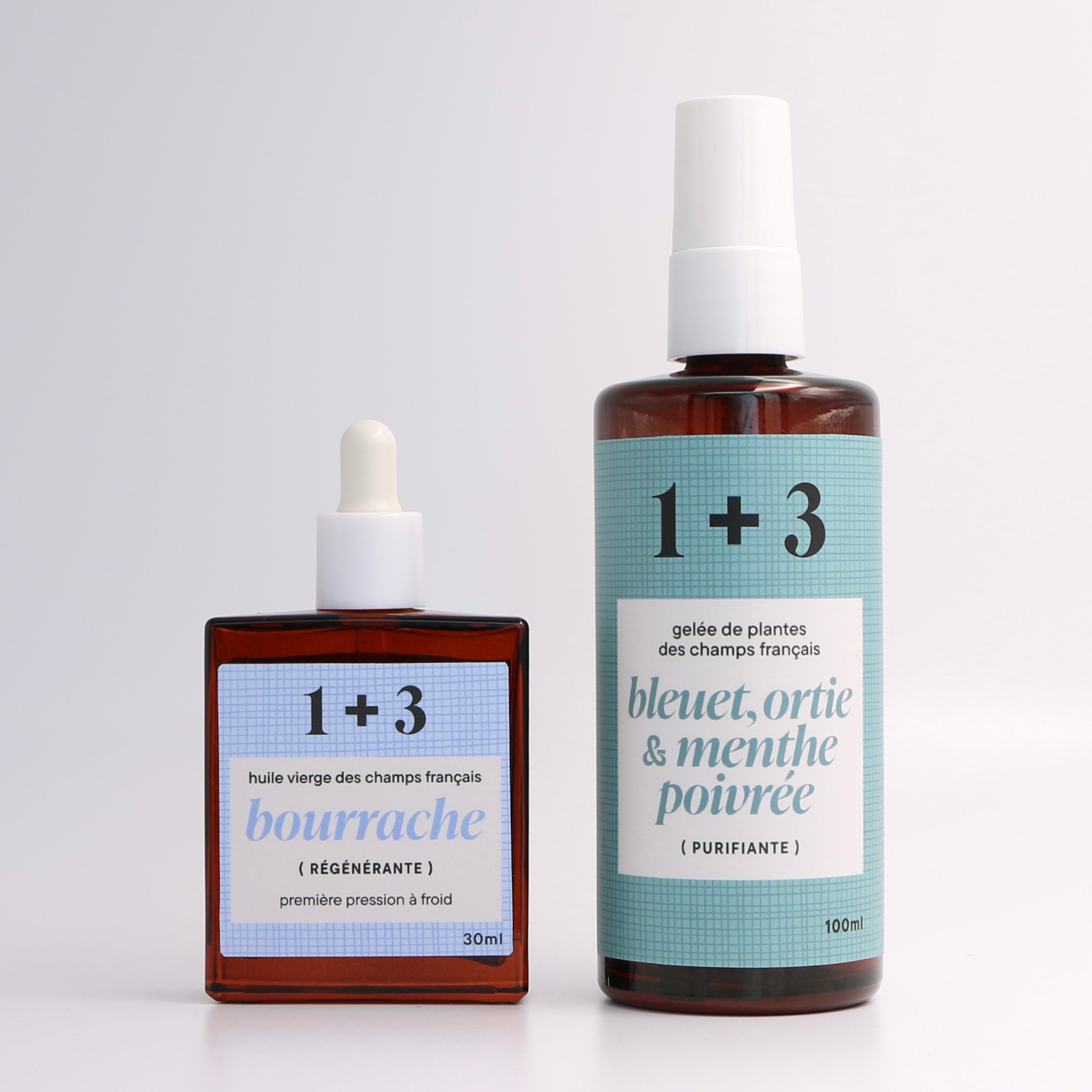 ensemble huile bourrache gelée bleuet ortie menthe poivrée français 1+3