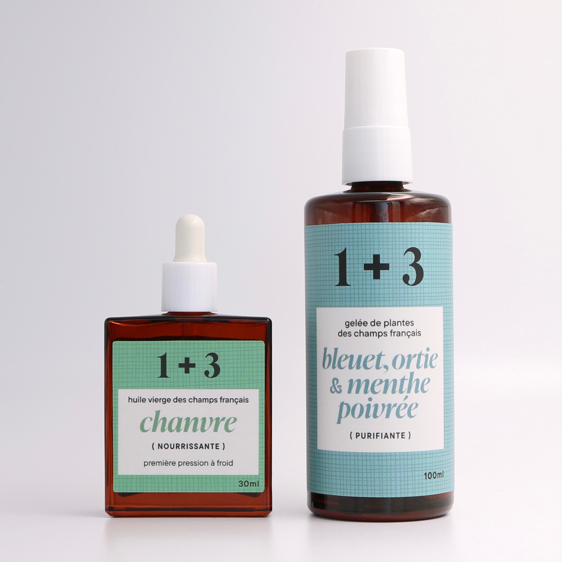 ensemble huile chanvre gelée bleuet ortie menthe poivrée français 1+3