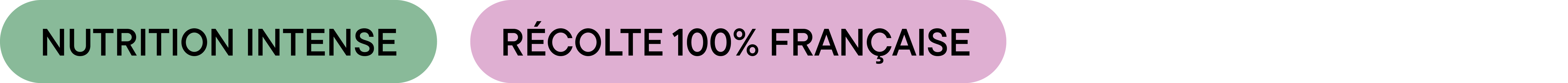 Badge visuel 1+3 avec les mentions “Nutrition intense” et “Récolte 100% française” – gamme d’huiles végétales naturelles françaises