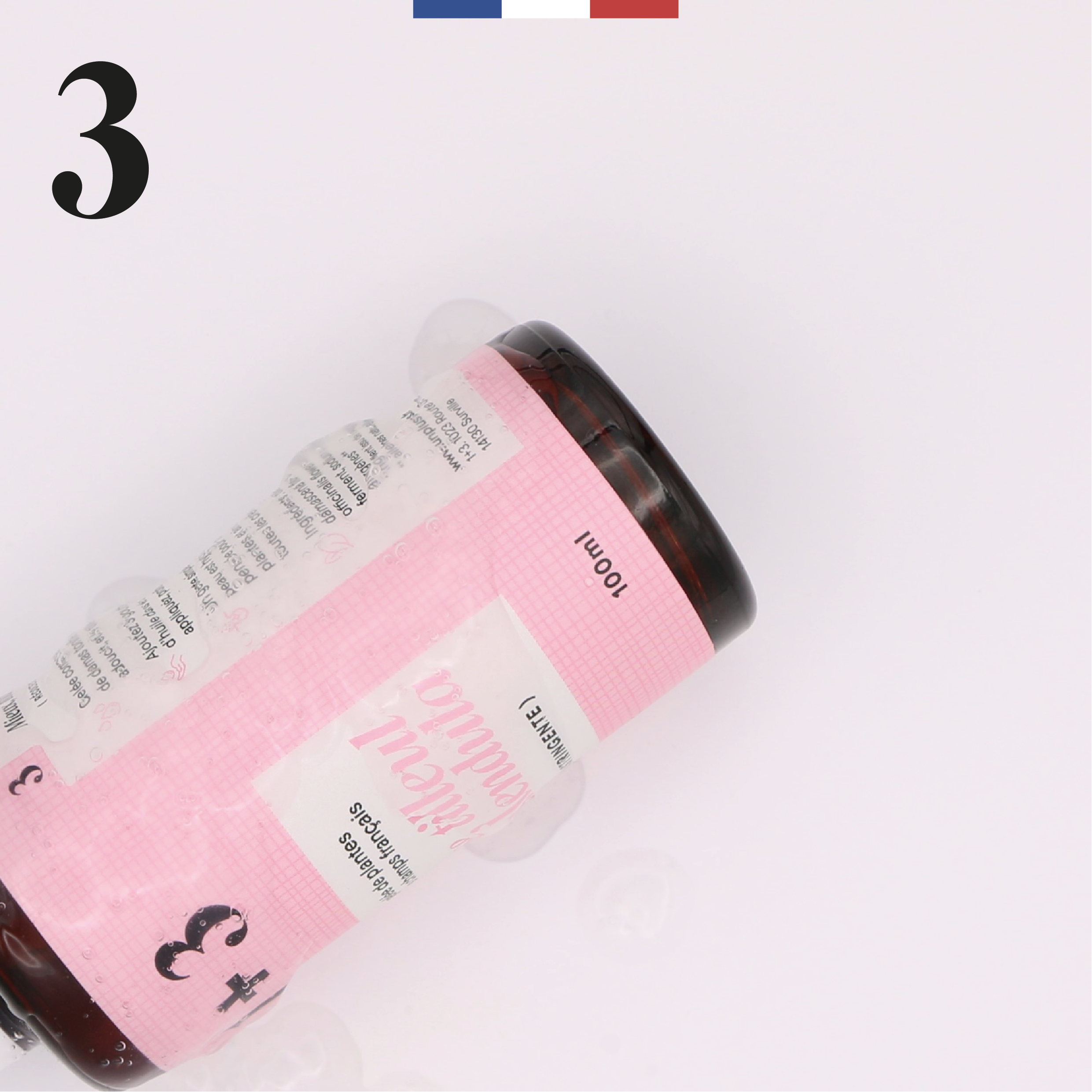 Gelée astringente 1+3 à la rose, calendula et tilleul coulant sur le flacon – soin astringent et adoucissant français