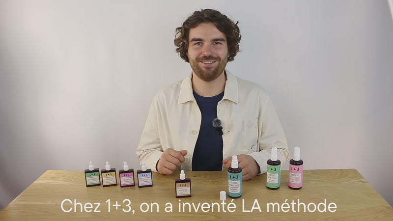 Vidéo 1+3 – démonstration par Guillaume de la méthode avec gelée d’aloe vera et huile de noisette, soin hydratant et équilibrant